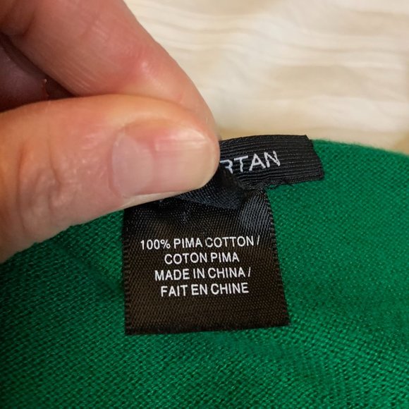 Women's Pink Tartan Button Up Cardigan Knit 100% Pima Cotton Kelly Green Size XS - Picture 12 of 14